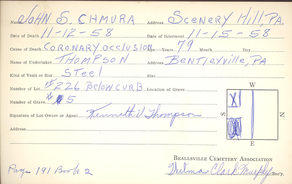 burial card